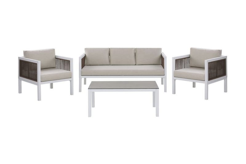 Columbero Loungegruppe 5-seter - Hvit / Brun - Hagemøbler - Loungemøbler - Loungesett
