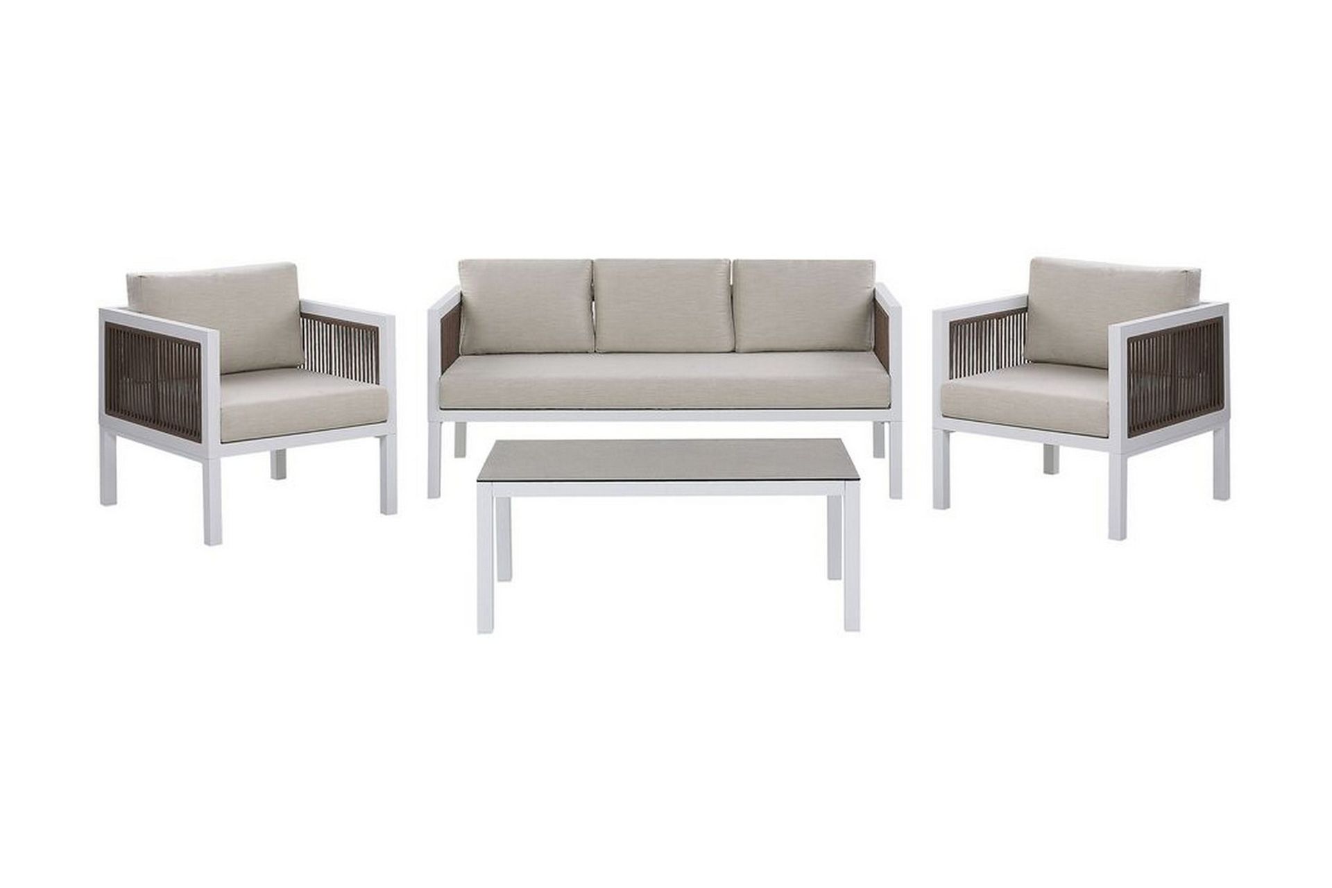 Columbero Loungegruppe 5-seter - Hvit / Brun