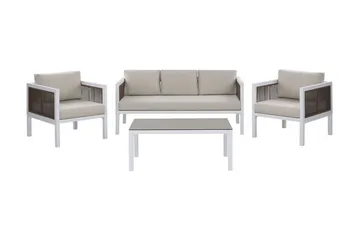 Columbero Loungegruppe 5-seter - Hvit / Brun - Hagemøbler - Loungemøbler - Loungesett