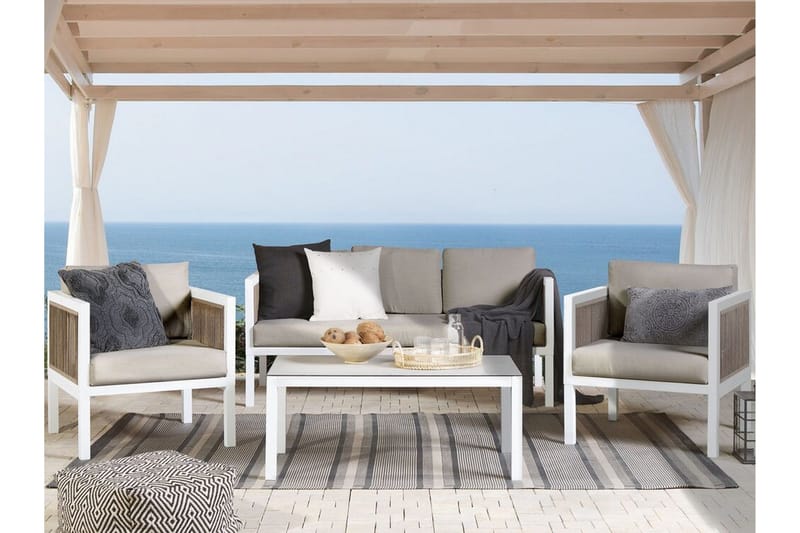 Columbero Loungegruppe 5-seter - Hvit / Brun - Hagemøbler - Loungemøbler - Loungesett