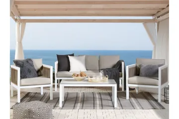 Columbero Loungegruppe 5-seter - Hvit / Brun - Hagemøbler - Loungemøbler - Loungesett