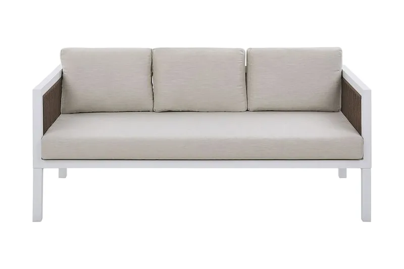 Columbero Loungegruppe 5-seter - Hvit / Brun - Hagemøbler - Loungemøbler - Loungesett