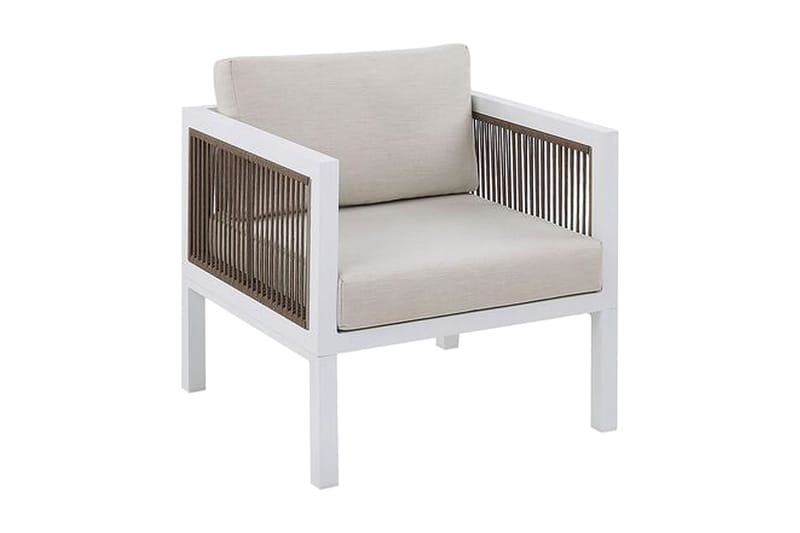 Columbero Loungegruppe 5-seter - Hvit / Brun - Hagemøbler - Loungemøbler - Loungesett