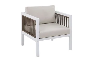 Columbero Loungegruppe 5-seter - Hvit / Brun - Hagemøbler - Loungemøbler - Loungesett