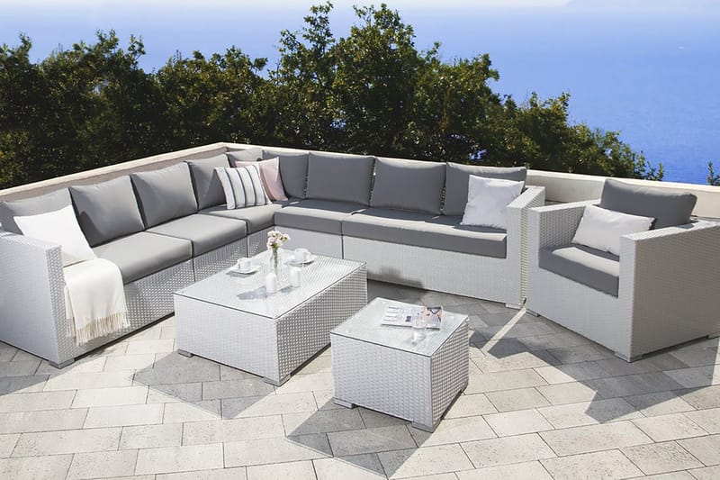 Comfy Loungegruppe 76 cm - Hvit - Verandamøbler - Sofagruppe utendørs - Loungesett