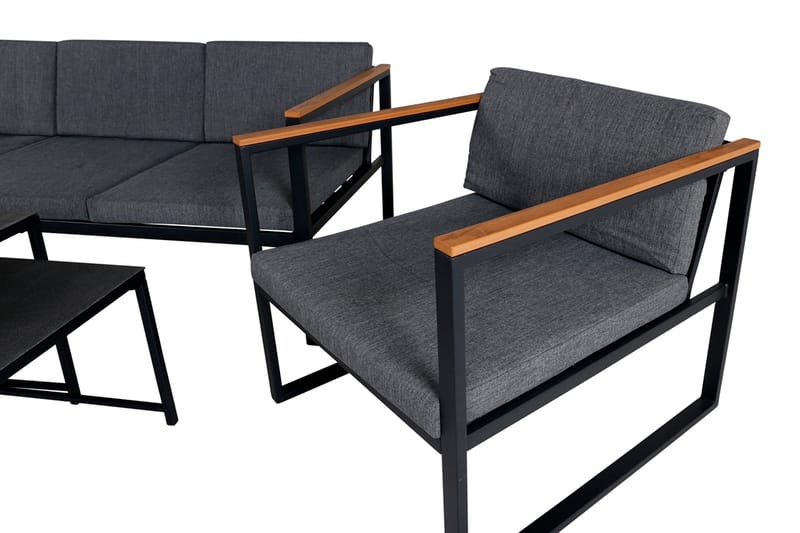 Dakar Loungegruppe Svart - Venture Home - Verandamøbler - Sofagruppe utendørs - Loungesett