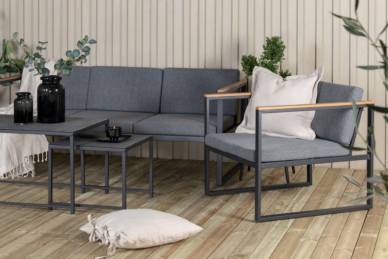 Dakar Loungegruppe Svart - Venture Home - Verandamøbler - Sofagruppe utendørs - Loungesett