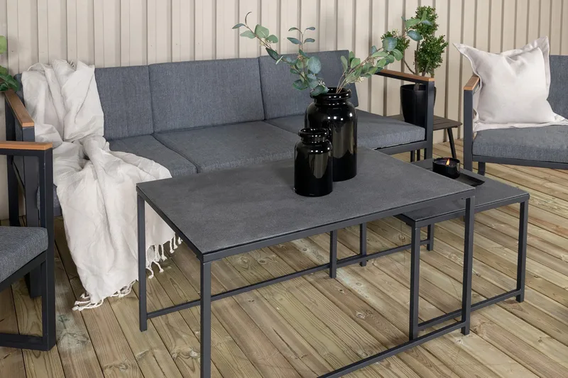 Dakar loungegruppe utendørs - Svart - Hagemøbler - Loungemøbler - Loungesett