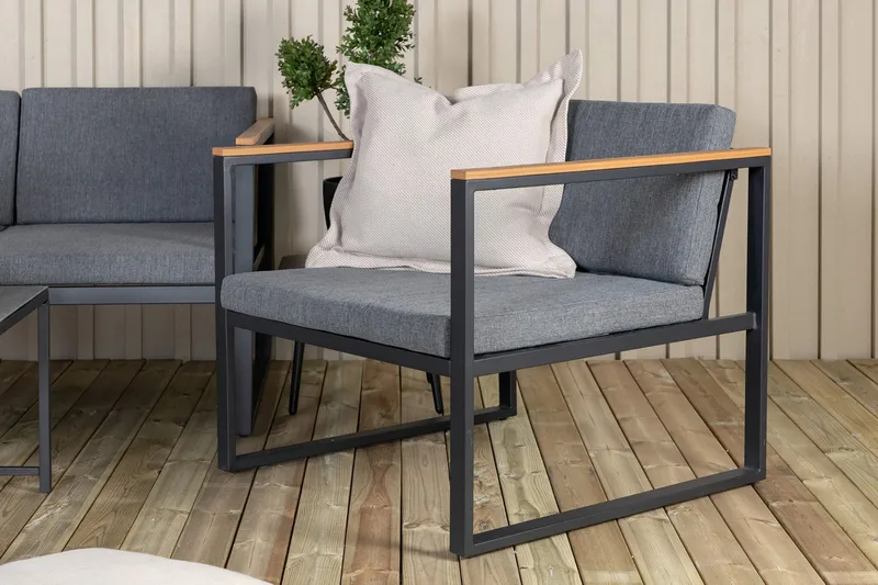 Dakar loungegruppe utendørs - Svart - Hagemøbler - Loungemøbler - Loungesett