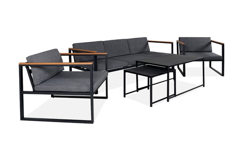 Dakar loungegruppe utendørs - Svart - Hagemøbler - Loungemøbler - Loungesett