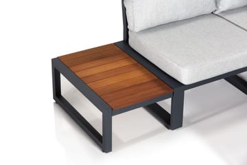 Dereseki Hjørneloungegruppe 5-seters - Grå / Svart - Hagemøbler - Loungemøbler - Loungesett