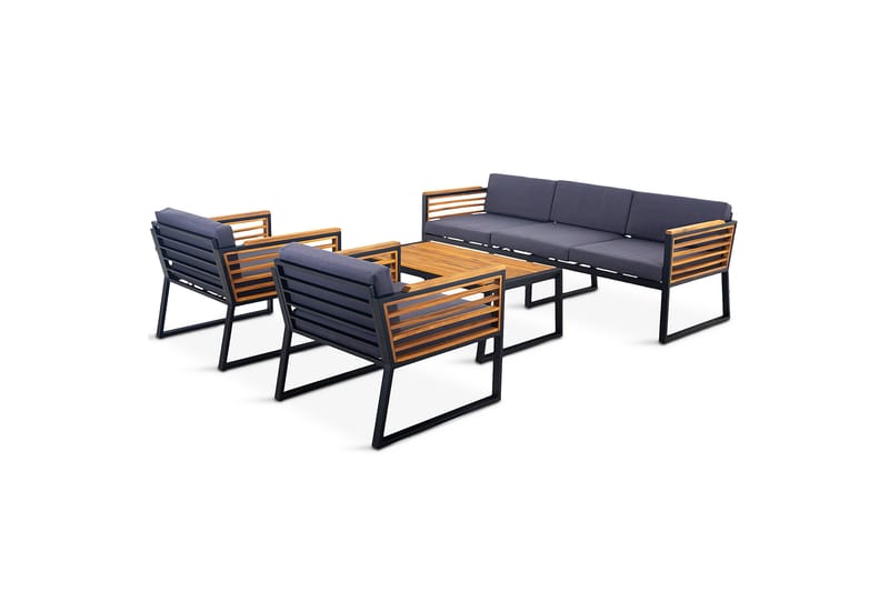 Duvholmen Loungegruppe 5-seters Brun - Lyfco - Hagemøbler - Loungemøbler - Loungesett