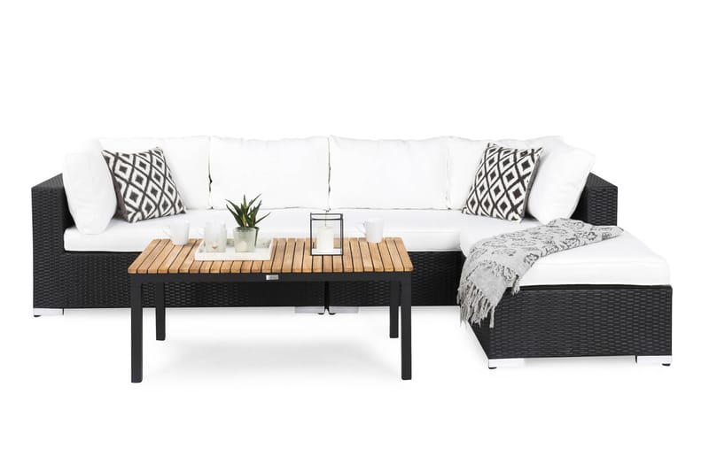 Florida Loungegruppe Kunstrotting - Svart - Hage - Utemiljø - Veranda & terrasse - Verandamøbler