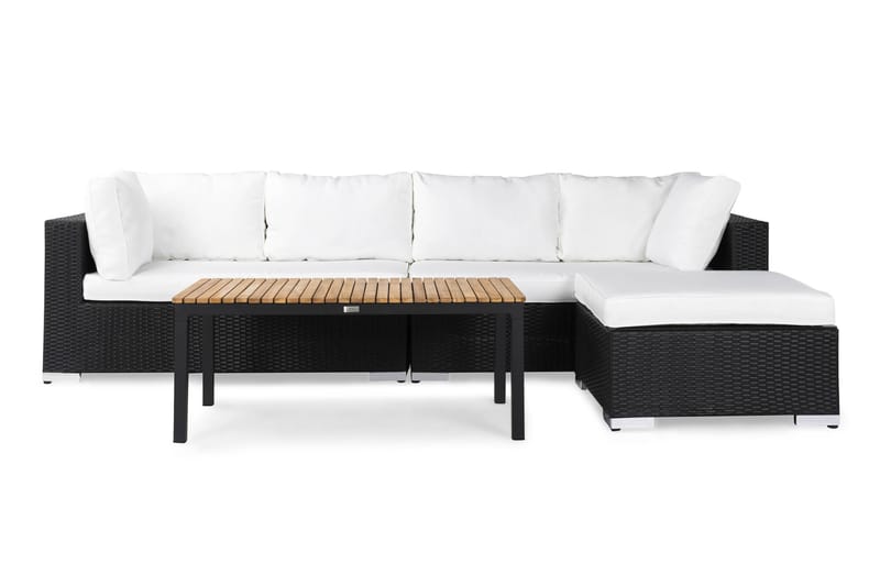 Florida Loungegruppe Kunstrotting - Svart - Hage - Utemiljø - Veranda & terrasse - Verandamøbler