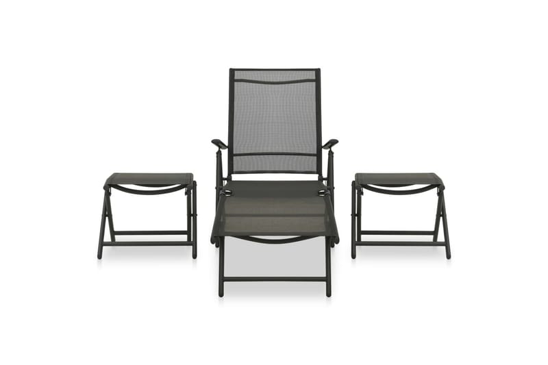 Hagemøbelsett 3 deler textilene og aluminium antrasitt - Antrasittgrå - Verandamøbler - Sofagruppe utendørs - Loungesett