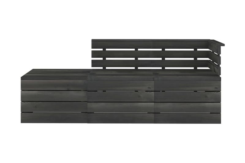 Hagemøbelsett 3 deler paller heltre furu mørkegrå - Grå - Verandamøbler - Sofagruppe utendørs - Loungesett