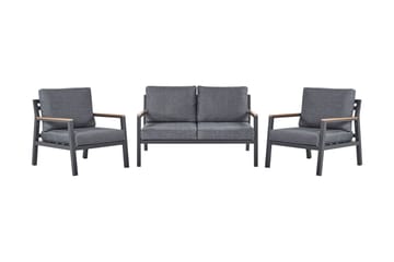 Hagemøbelsett 4-seters mørkegrå DELIA - Svart - Hagemøbler - Loungemøbler - Loungesett