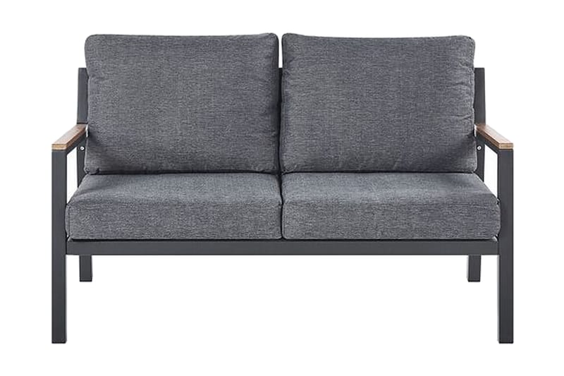 Hagemøbelsett 4-seters mørkegrå DELIA - Svart - Hagemøbler - Loungemøbler - Loungesett