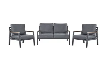 Hagemøbelsett 4-seters mørkegrå DELIA - Svart - Hagemøbler - Loungemøbler - Loungesett