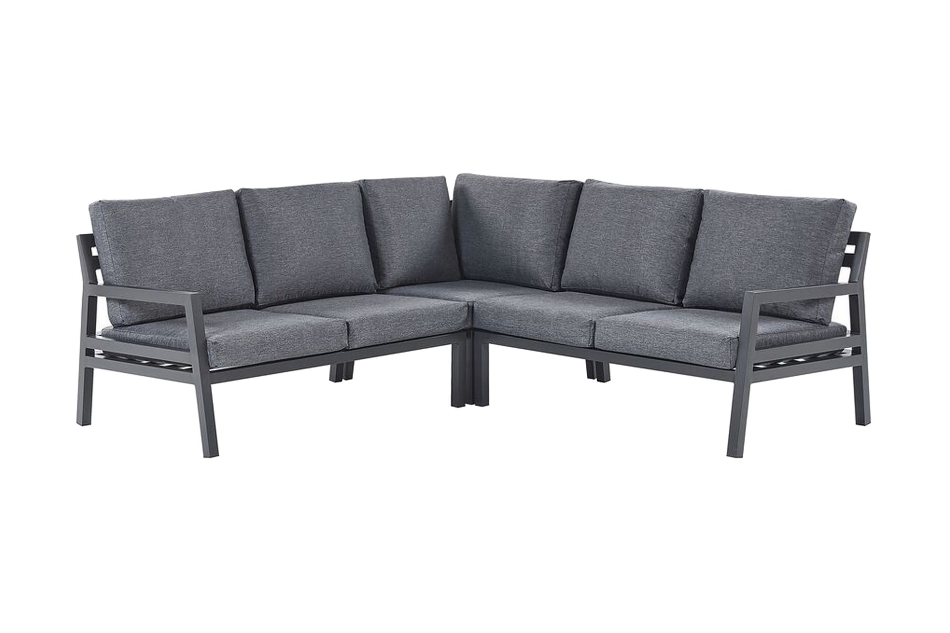 Hagemøbelsett 5-seters mørkegrå VIZZINI - Svart - Hagemøbler - Loungemøbler - Loungesett