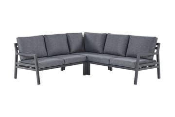 Hagemøbelsett 5-seters mørkegrå VIZZINI - Svart - Hagemøbler - Loungemøbler - Loungesett