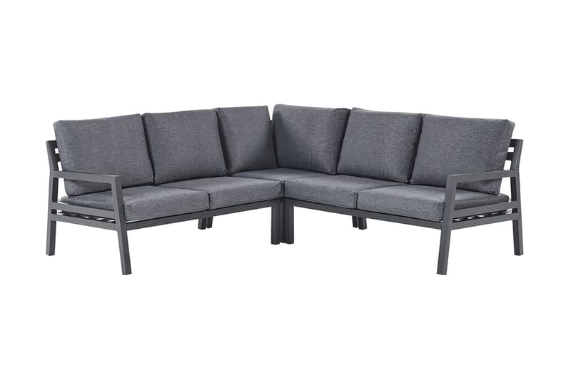 Hagemøbelsett 5-seters mørkegrå VIZZINI - Svart - Hagemøbler - Loungemøbler - Loungesett