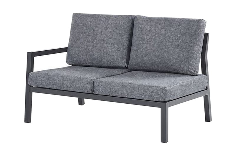 Hagemøbelsett 5-seters mørkegrå VIZZINI - Svart - Verandamøbler - Sofagruppe utendørs - Loungesett