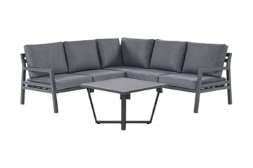 Hagemøbelsett 5-seters mørkegrå VIZZINI - Svart - Hagemøbler - Loungemøbler - Loungesett