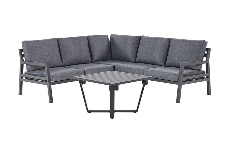 Hagemøbelsett 5-seters mørkegrå VIZZINI - Svart - Hagemøbler - Loungemøbler - Loungesett