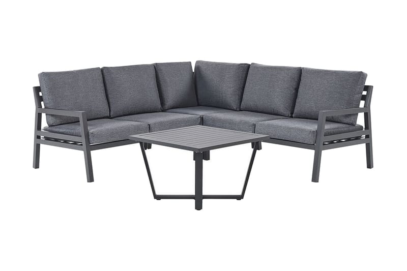 Hagemøbelsett 5-seters mørkegrå VIZZINI - Svart - Verandamøbler - Sofagruppe utendørs - Loungesett