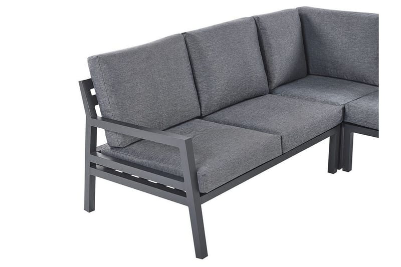 Hagemøbelsett 5-seters mørkegrå VIZZINI - Svart - Hagemøbler - Loungemøbler - Loungesett