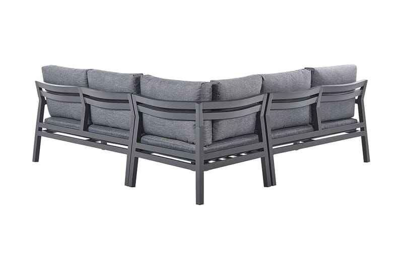 Hagemøbelsett 5-seters mørkegrå VIZZINI - Svart - Hagemøbler - Loungemøbler - Loungesett