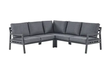 Hagemøbelsett 5-seters mørkegrå VIZZINI - Svart - Hagemøbler - Loungemøbler - Loungesett