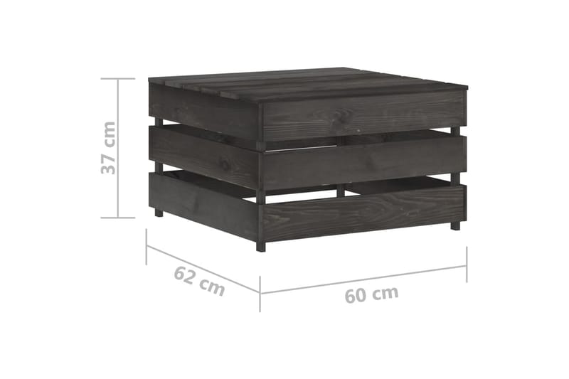 Hagemøbler 2 deler paller grå impregnert furu - Grå - Verandamøbler - Sofagruppe utendørs - Loungesett