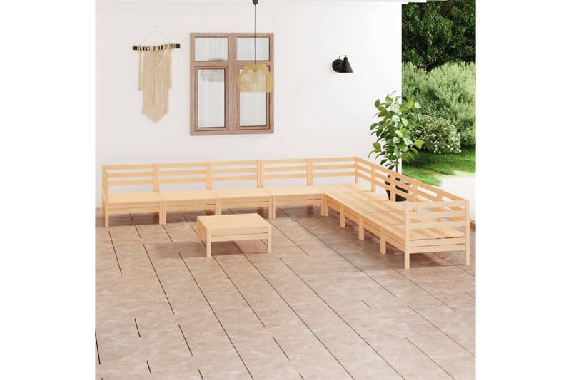 Hagesofagruppe 10 deler heltre furu - Brun - Hagemøbler - Loungemøbler - Loungesett