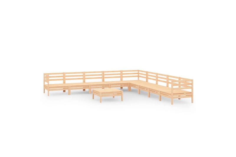 Hagesofagruppe 10 deler heltre furu - Brun - Hagemøbler - Loungemøbler - Loungesett