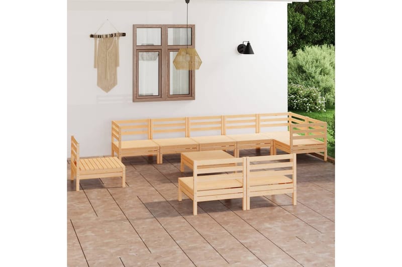 Hagesofagruppe 10 deler heltre furu - Brun - Hagemøbler - Loungemøbler - Loungesett