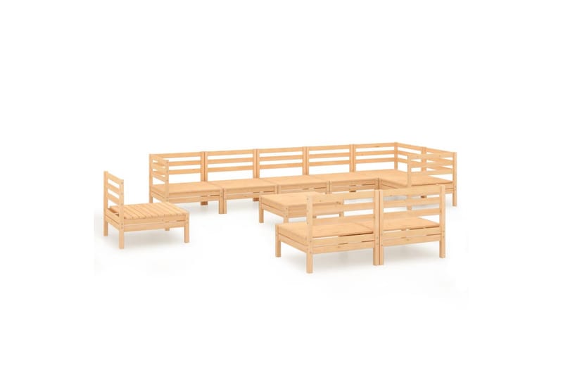 Hagesofagruppe 10 deler heltre furu - Brun - Hagemøbler - Loungemøbler - Loungesett
