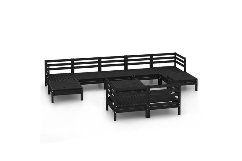 Hagesofagruppe 10 deler heltre furu svart - Svart - Hagemøbler - Loungemøbler - Loungesett