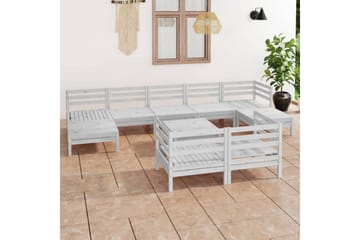Hagesofagruppe 10 deler hvit heltre furu - Hvit - Hagemøbler - Loungemøbler - Loungesett