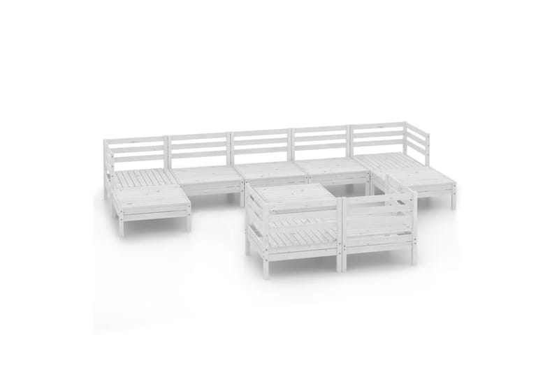 Hagesofagruppe 10 deler hvit heltre furu - Hvit - Hagemøbler - Loungemøbler - Loungesett