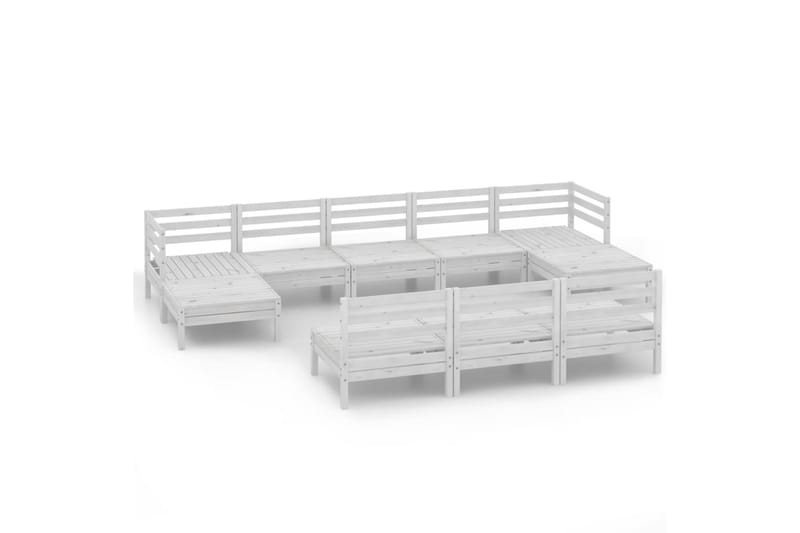 Hagesofagruppe 10 deler hvit heltre furu - Hvit - Hagemøbler - Loungemøbler - Loungesett