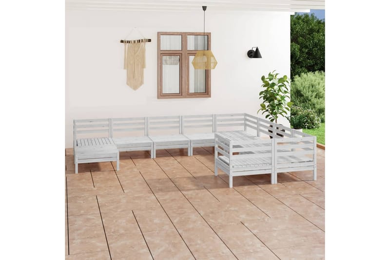 Hagesofagruppe 10 deler hvit heltre furu - Hvit - Hagemøbler - Loungemøbler - Loungesett