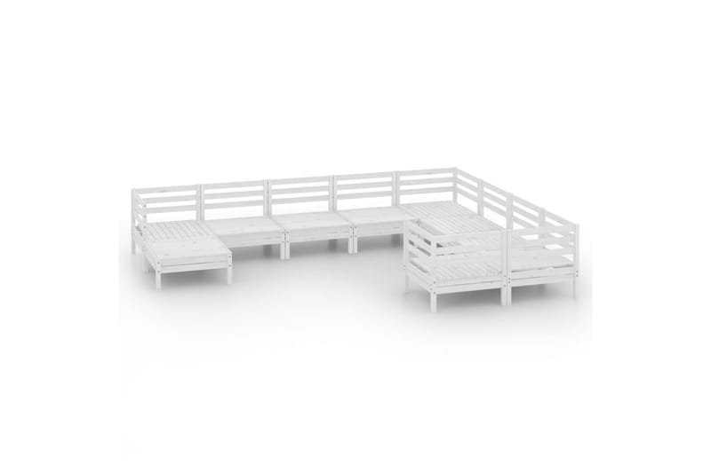 Hagesofagruppe 10 deler hvit heltre furu - Hvit - Hagemøbler - Loungemøbler - Loungesett