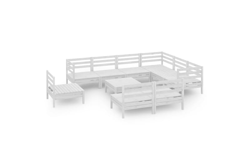 Hagesofagruppe 10 deler hvit heltre furu - Hvit - Hagemøbler - Loungemøbler - Loungesett