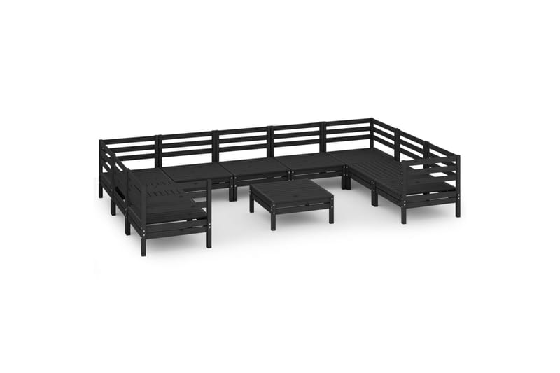 Hagesofagruppe 10 deler svart heltre furu - Svart - Hagemøbler - Loungemøbler - Loungesett