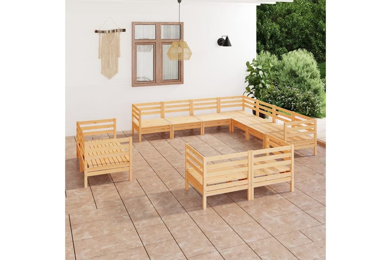 Hagesofagruppe 11 deler heltre furu - Brun - Hagemøbler - Loungemøbler - Loungesett