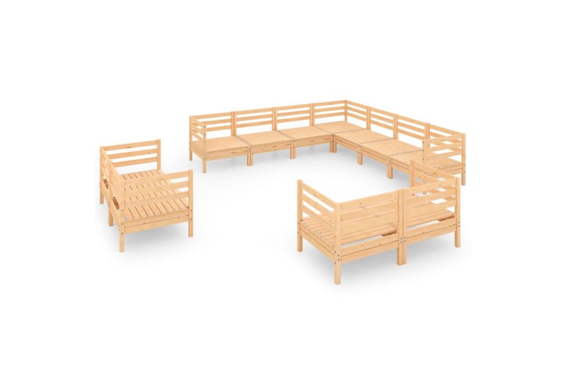 Hagesofagruppe 11 deler heltre furu - Brun - Hagemøbler - Loungemøbler - Loungesett