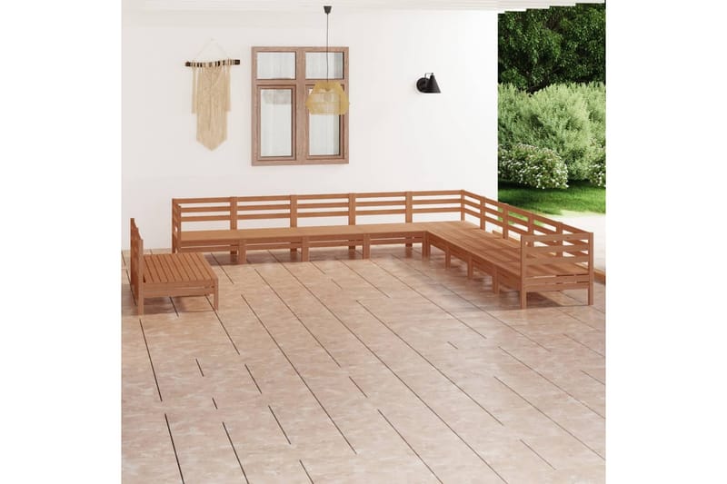 Hagesofagruppe 11 deler honningbrun heltre furu - Brun - Hagemøbler - Loungemøbler - Loungesett