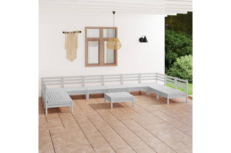 Hagesofagruppe 11 deler hvit heltre furu - Hvit - Hagemøbler - Loungemøbler - Loungesett